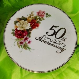 Vintage 50th wedding anniversary decorative plate